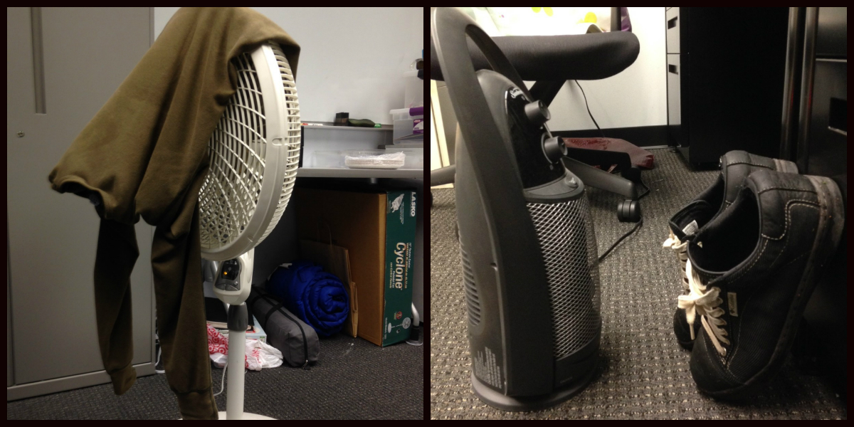 fan and vacuum cleaner