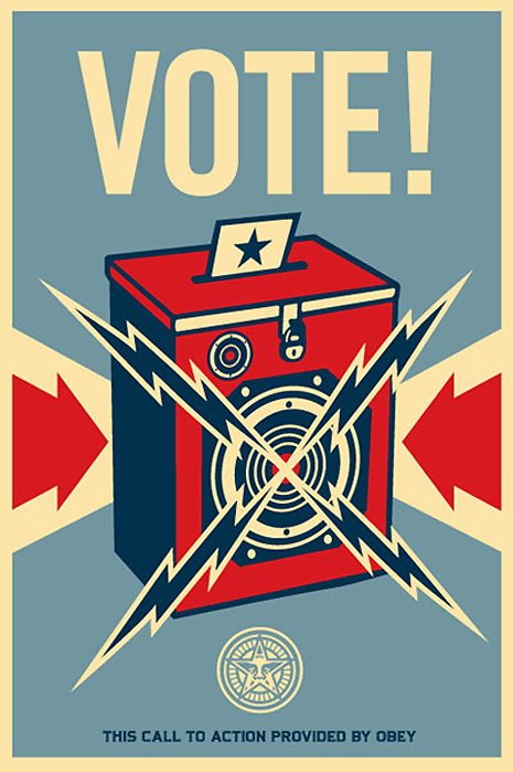 old time voting poster