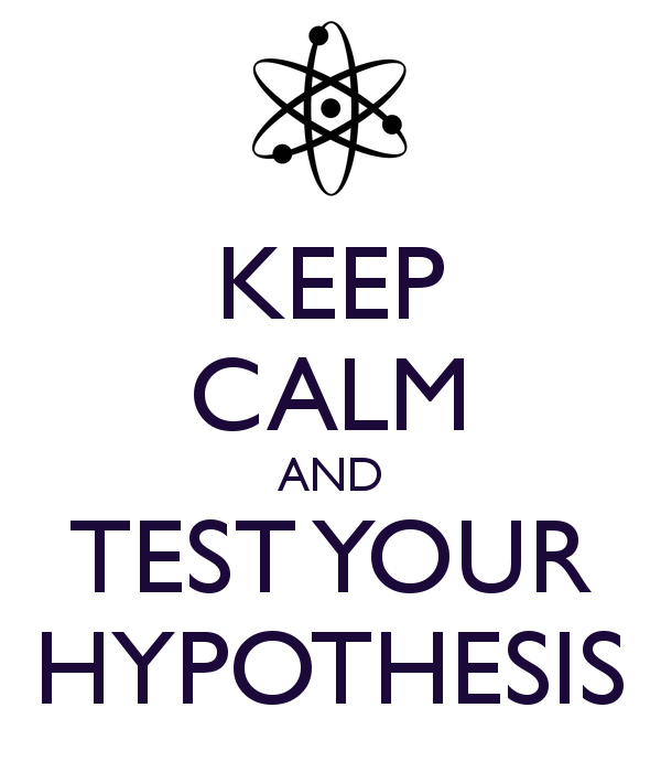 poster for "keep calm and test your hypothesis"