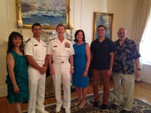 The Teeny family (minus my sister) with a Vice Admiral of the Navy